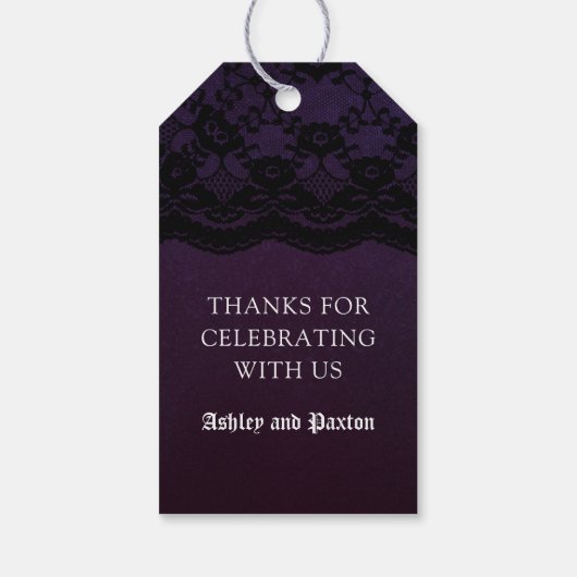 クロウギフト付き紫色の花束ありがとうラベル ギフトタグ (裏面)