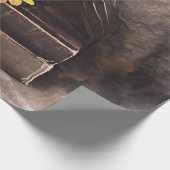 クロウゴシックヴィンテージ古書ひまわりフローラ ラッピングペーパー (角)