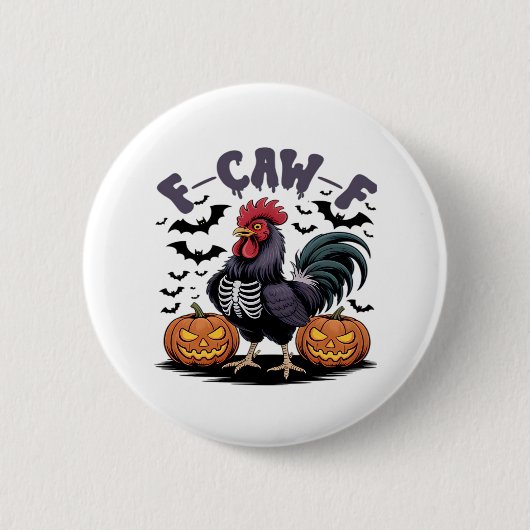 クロウゴシックF-Caw-Fユーモアクおもしろいラス 缶バッジ (正面)