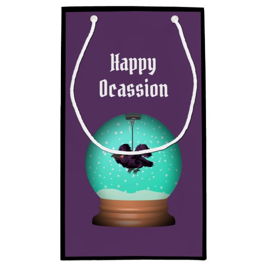 クロウスグローブ秋ユニーク紫ゴシック スモールペーパーバッグ (裏面)