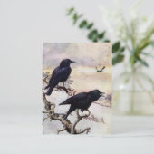 クロウズインウィンターヴィンテージイラストレーション ポストカード (スタンド正面)