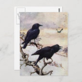 クロウズインウィンターヴィンテージイラストレーション ポストカード (正面/裏面)