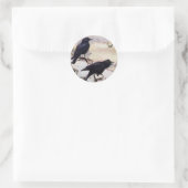 クロウズインウィンターヴィンテージイラストレーション ラウンドシール (バッグ)