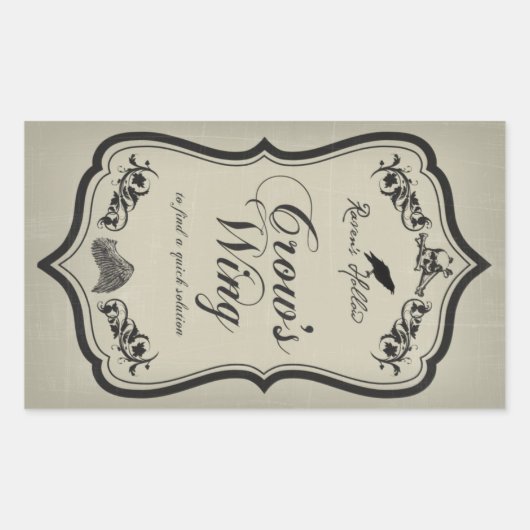 クロウズウィングハロウィーンjarステッカーラベル 長方形シール (正面)