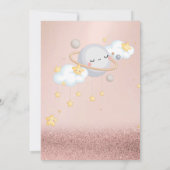クロウズスターズ プラネット ローズゴールド ボケ ベイビーシャワー 招待状 (裏面)