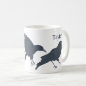 クロウズバードイラスト パーソナライズされた コーヒーマグカップ (正面右)