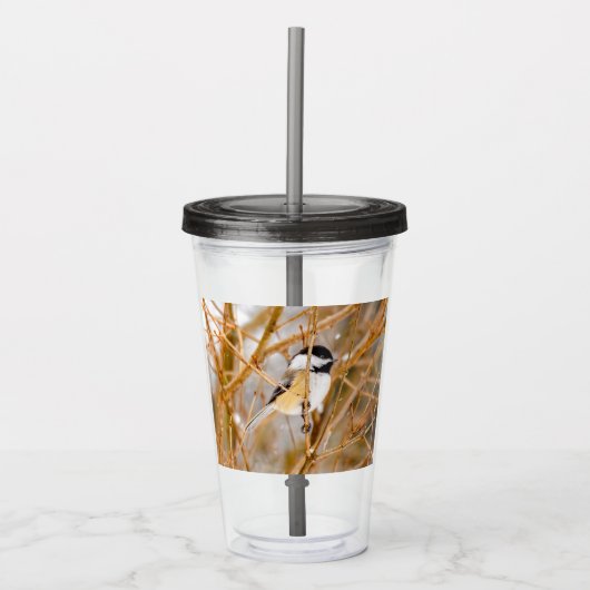 クロウタドリ - オリジナル写真 アクリルタンブラー (正面)
