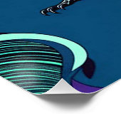 クロウデザインポスターウォールアートパープルブルー ポスター (コーナー)