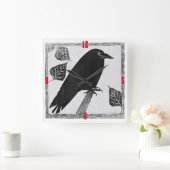 クロウデザイン時計 スクエア壁時計 (ホーム)