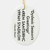 クロウドの最初クリスマスのオーナメント!  Ho Ho Ho セラミックオーナメント (裏面)