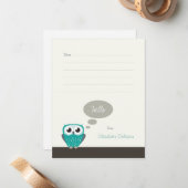 クロウドコキンメフクロウ(並ぶ) |の平らなメッセージカード ノートカード (正面/裏面インサイチュ)