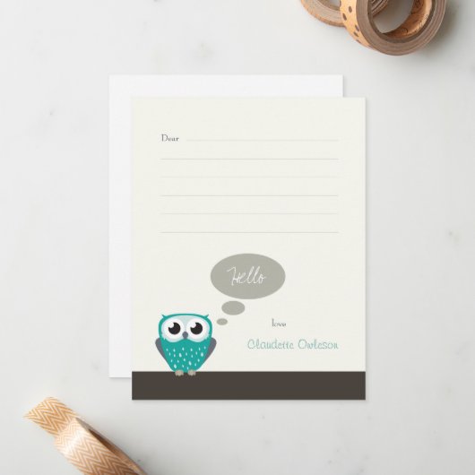 クロウドコキンメフクロウ(並ぶ) |の平らなメッセージカード ノートカード (正面/裏面インサイチュ)