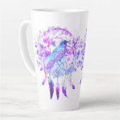 クロウドリームキャッチャーブルーパープルフローラ カフェラテマグ (左アングル)