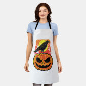 クロウハロウィーンバードウォッチャーギフト エプロン (着用した状態)