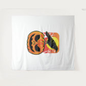 クロウハロウィーンバードウォッチャーギフト タペストリー (正面(横))