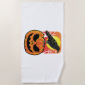クロウハロウィーンバードウォッチャーギフト ビーチタオル (正面)