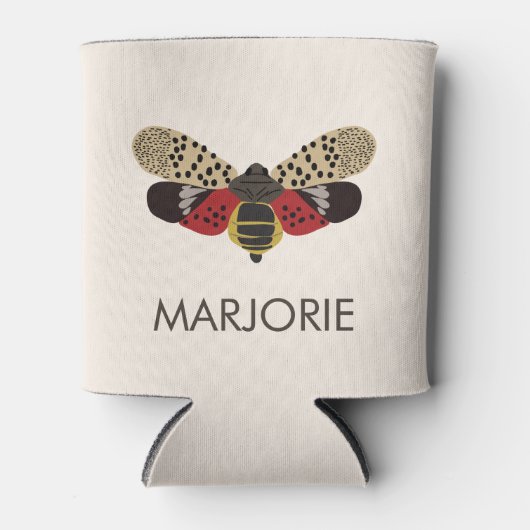 クロウバエパーソナライズされたムシ 缶クーラー (正面)