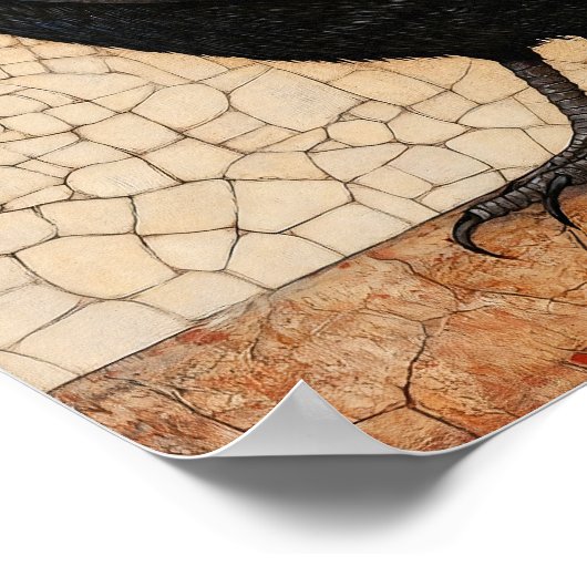 クロウバード絵画抽象芸術 ポスター (角)