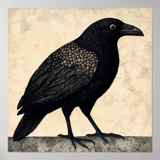 クロウバード絵画抽象芸術 ポスター (正面)