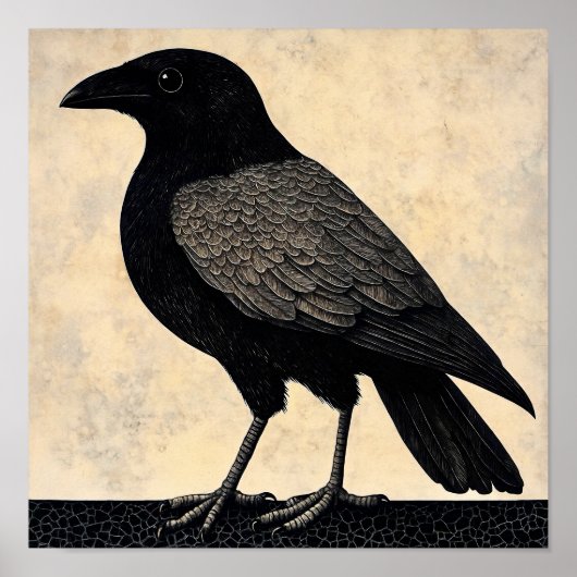 クロウバード絵画抽象芸術 ポスター (正面)