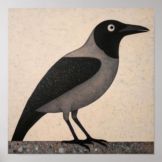 クロウバード絵画抽象芸術 ポスター (正面)