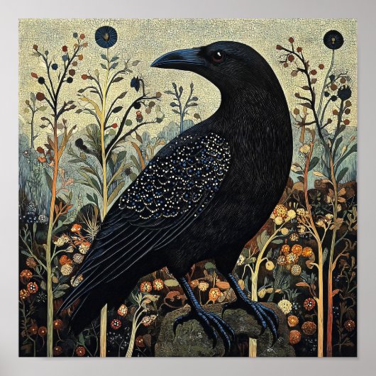 クロウバード絵画抽象芸術 ポスター (正面)