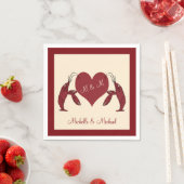 クロウパーソナライズされたィッシュロブスターとハート スタンダードカクテルナプキン (インサイチュ)