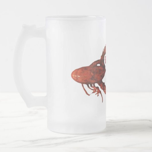 クロウフィッシュすり付きマグカップ フロストグラスビールジョッキ (左)