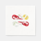 クロウフィッシュでレモンエレガントとディルを煮る スタンダードカクテルナプキン (正面)