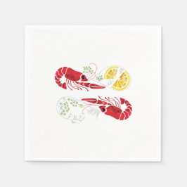 クロウフィッシュでレモンエレガントとディルを煮る スタンダードカクテルナプキン