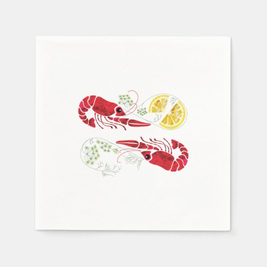 クロウフィッシュでレモンエレガントとディルを煮る スタンダードカクテルナプキン (正面)