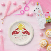 クロウフィッシュのモノグラムウェディングシャワー紙プレート ペーパープレート (パーティー)