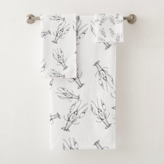 クロウフィッシュの浴室セット バスタオルセット