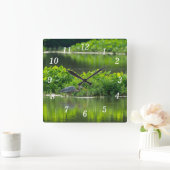 クロウフィッシュの食事の時間壁時計 スクエア壁時計 (ホーム)