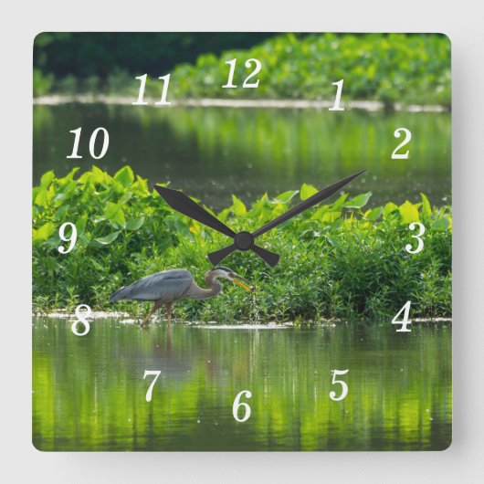 クロウフィッシュの食事の時間壁時計 スクエア壁時計 (正面)