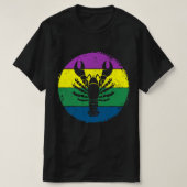 クロウフィッシュシルエットカニmardi gras masqu tシャツ (デザイン正面)
