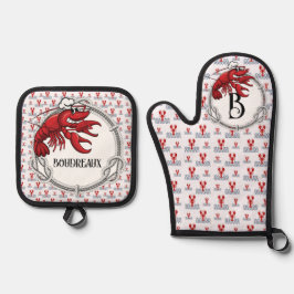 クロウフィッシュシーフードケージャンテーマ 鍋つかみ&鍋敷きセット