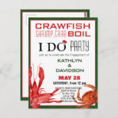 クロウフィッシュシーフードボイル婚約パーティ招待状 ポストカード (正面/裏面)