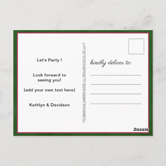 クロウフィッシュシーフードボイル婚約パーティ招待状 ポストカード (裏面)