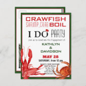 クロウフィッシュシーフードボイル婚約写真招待状 ポストカード (正面/裏面)