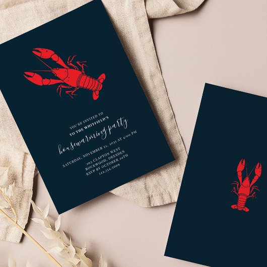 クロウフィッシュシーフード引っ越し祝いパーティーパーティー 案内状