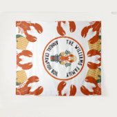 クロウフィッシュパーティー紙背景 – フォトブース タペストリー (正面(横))