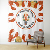 クロウフィッシュパーティー紙背景 – フォトブース タペストリー (インサイチュ)