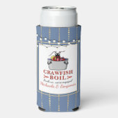 クロウフィッシュボイルカップルシャワー婚約パーティ スリム缶クーラー (Seltzer裏面)