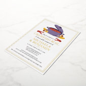 クロウフィッシュボイルカップルシャワー婚約パーティ 箔招待状 (回転した状態)