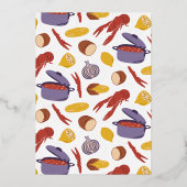 クロウフィッシュボイルカップルシャワー婚約パーティ 箔招待状 (裏面)