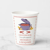 クロウフィッシュボイルカップルシャワー婚約パーティ 紙コップ (裏面)