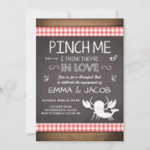 クロウフィッシュ婚約パーティカップルのシャワーシーフード 招待状 (正面)