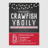 クロウフィッシュ婚約パーティカップルのシャワー マグネット招待状 (正面)