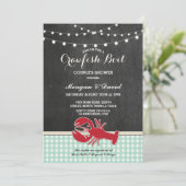 クロウフィッシュ婚約パーティチェックライトロブスター 招待状 (スタンド正面)